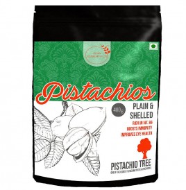 Raw Essentials Pistachios Plain & Shelled   Pack  400 grams